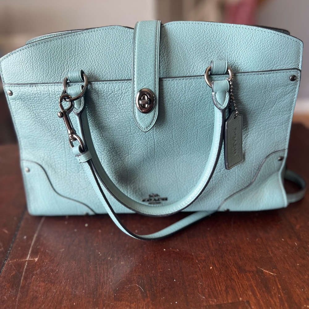 Coach Aqua Leather Mercer Satchel Bag